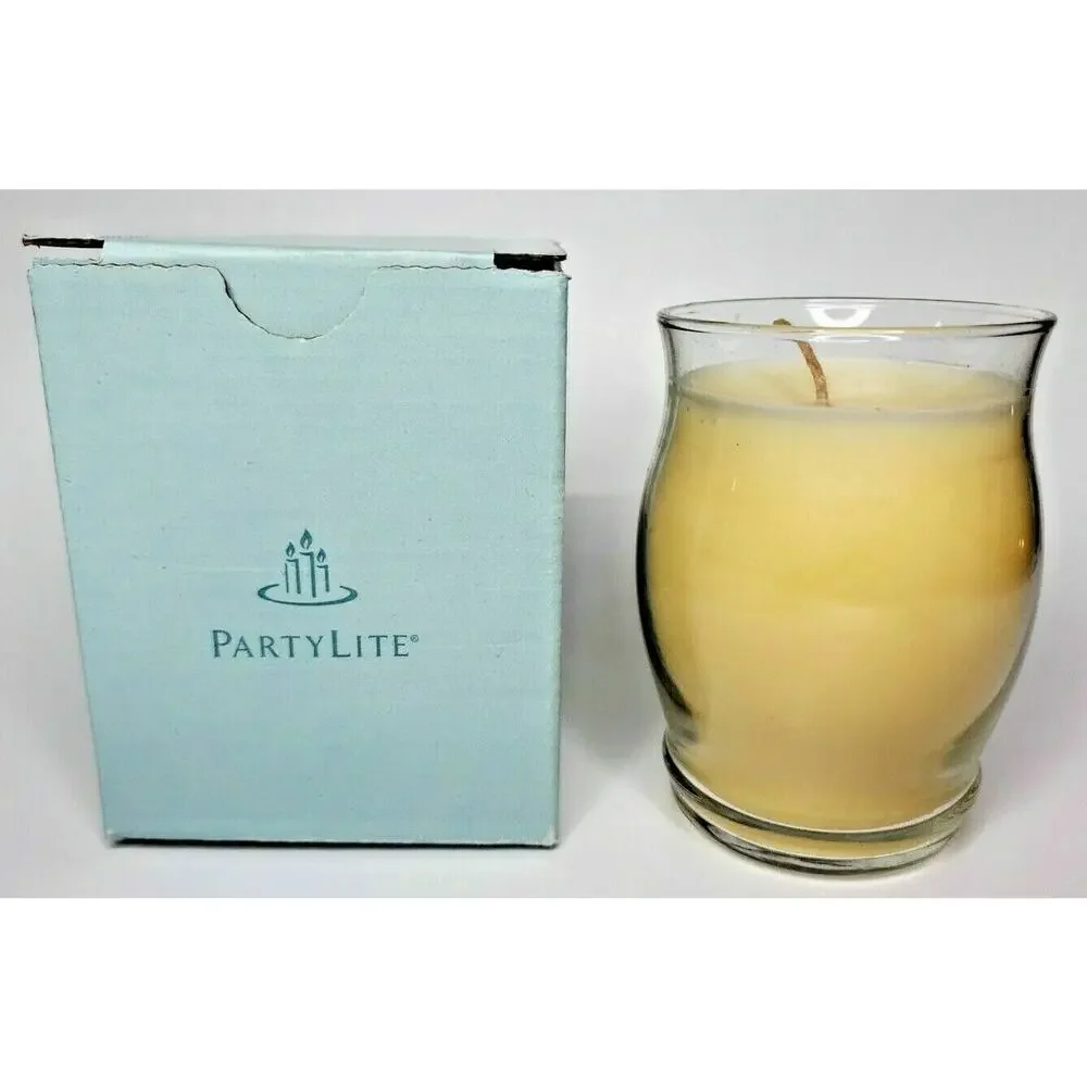 PartyLite Barrel Glass Jar Candle 11oz Tonka Bean P5E/G11126